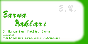 barna maklari business card