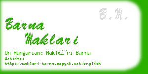 barna maklari business card